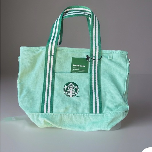 Starbucks Handbags - Starbucks Mint Green Canvas Tote Bag Limited Edition Hit the Road